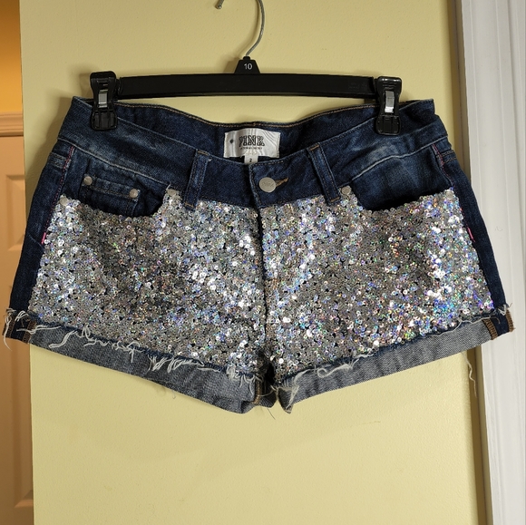 PINK Victoria's Secret Pants - Victoria's Secret Sequin Jean Shorts Size 2